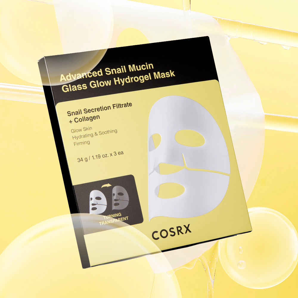 Hydrogel Facial Mask with Snail Mucin "Advanced Snail Mucin Glass Glow Hydrogel Mask"