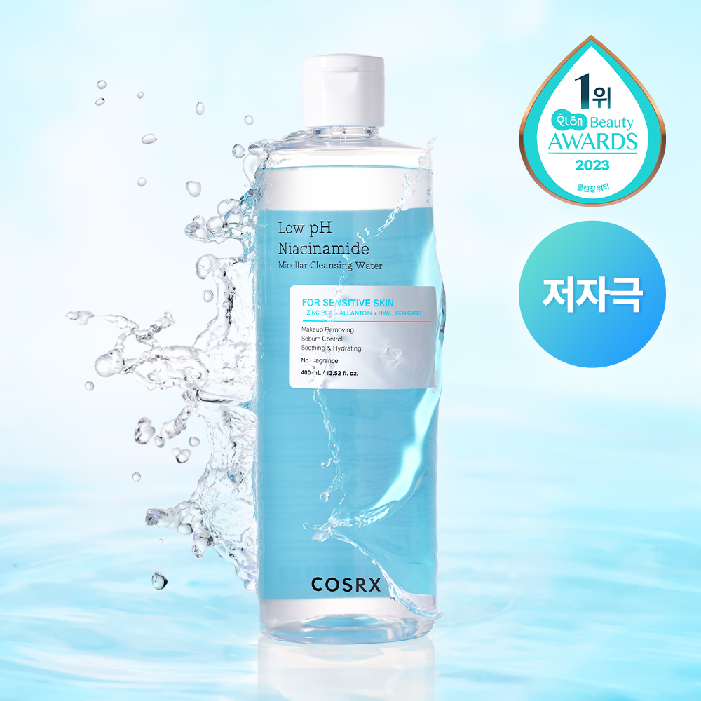 Low pH Micellar Niacinamide Cleansing Water, 400 ml