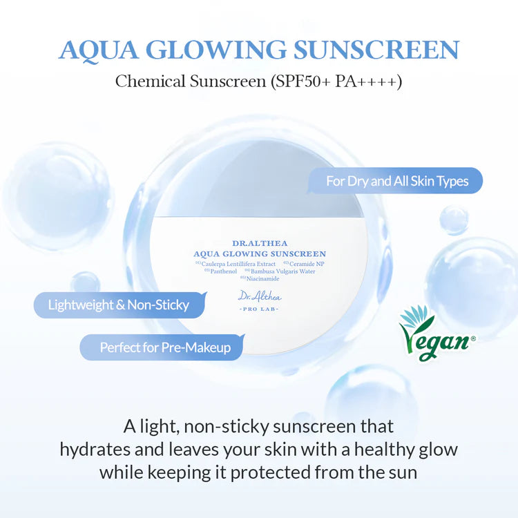 Apsauginis kremas nuo saulės "Pro Lab Aqua Glowing Sunscreen SPF50+ PA++++", 45 ml