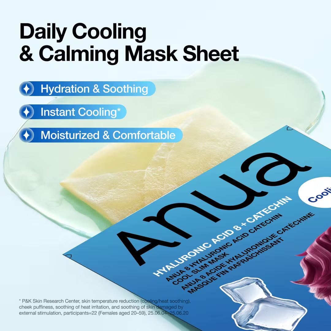 Riboto leidimo vėsinanti lakštinė veido kaukė "K-Pop Demon Hunters 8 Hyaluronic Acid Catechin Cool Slim Mask"
