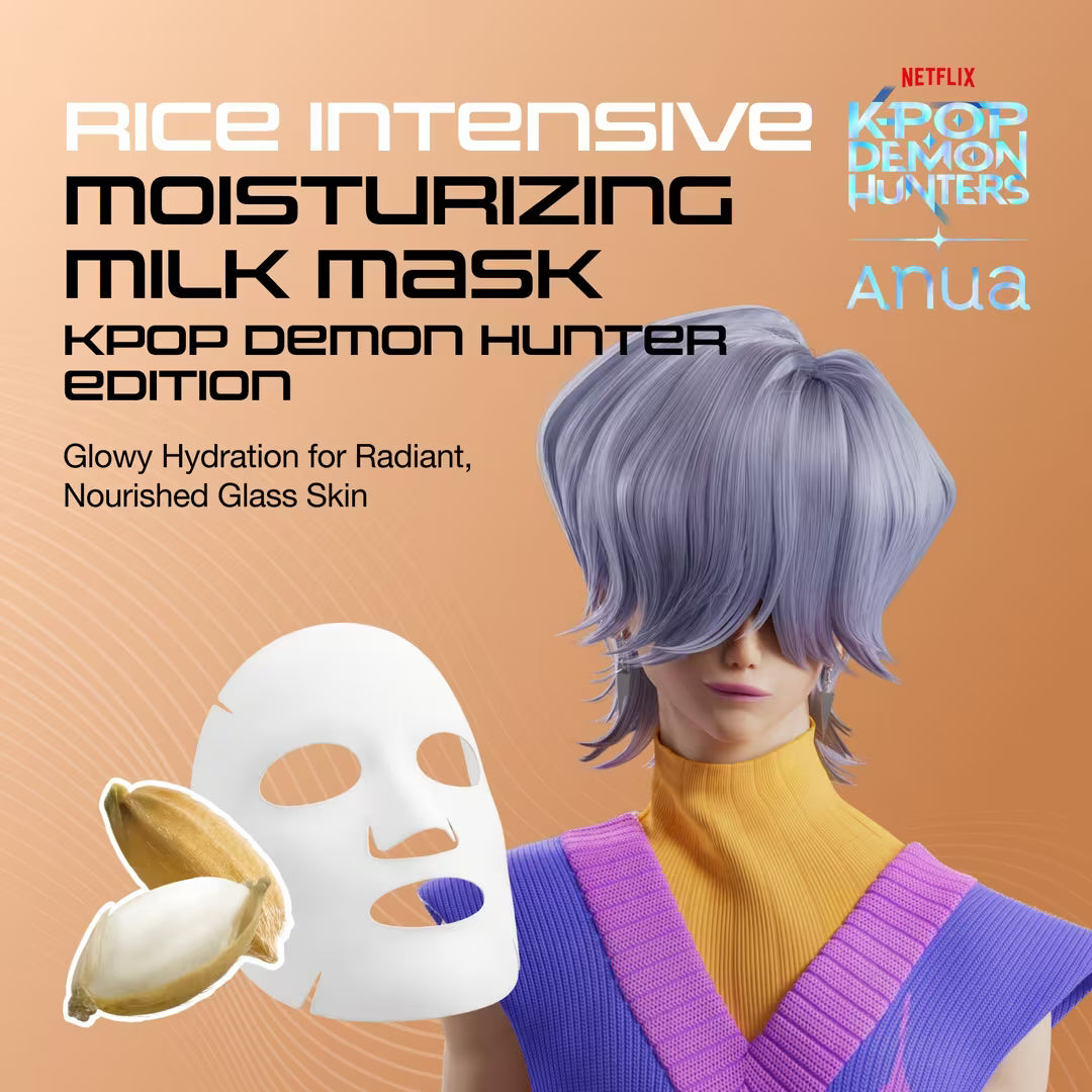 Riboto leidimo drėkinamoji lakštinė veido kaukė "Demon Hunters Rice Intensive Moisturizing Milk Mask"