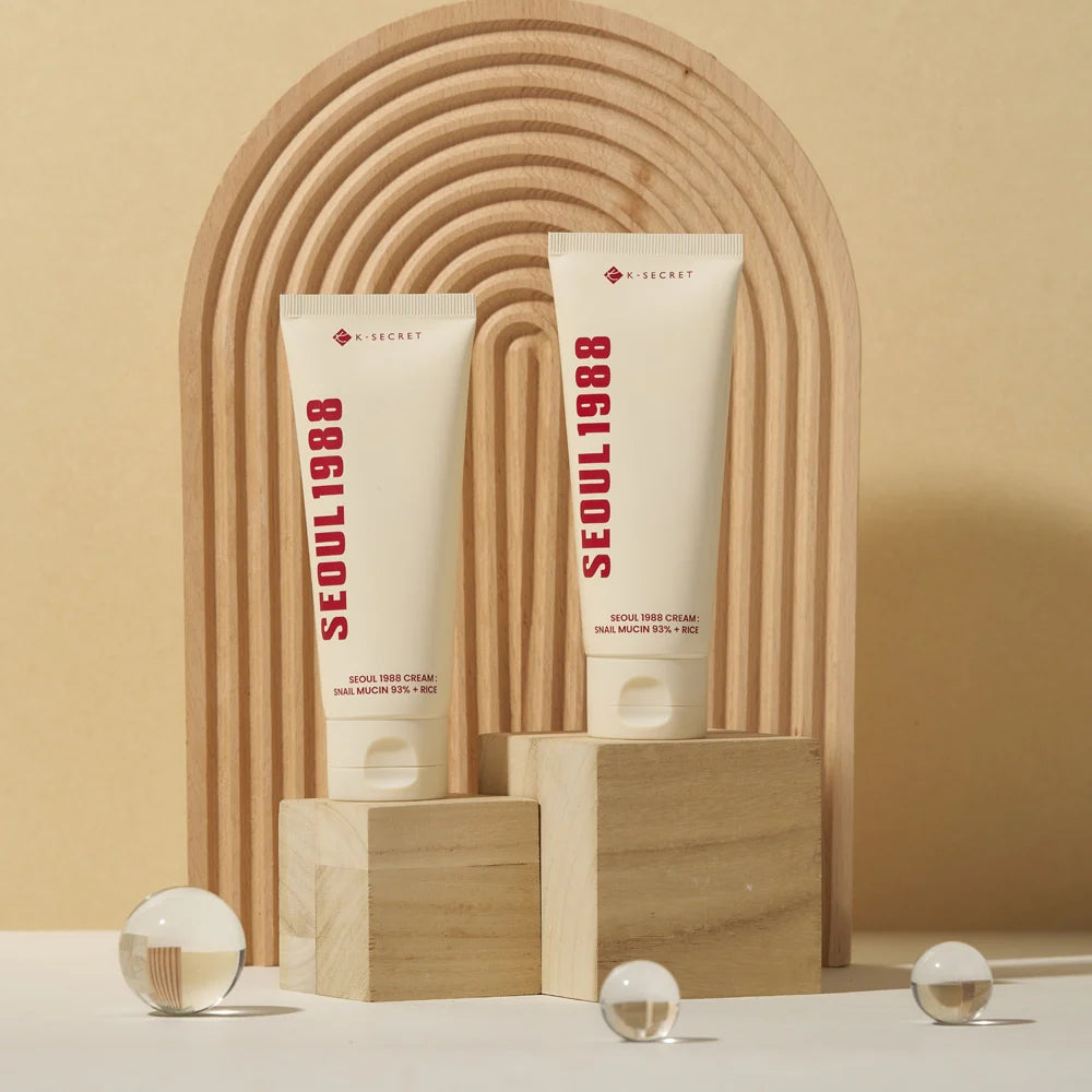 Soothing face cream "SEOUL 1988 Cream: Snail Mucin 93% + Rice", 100 ml