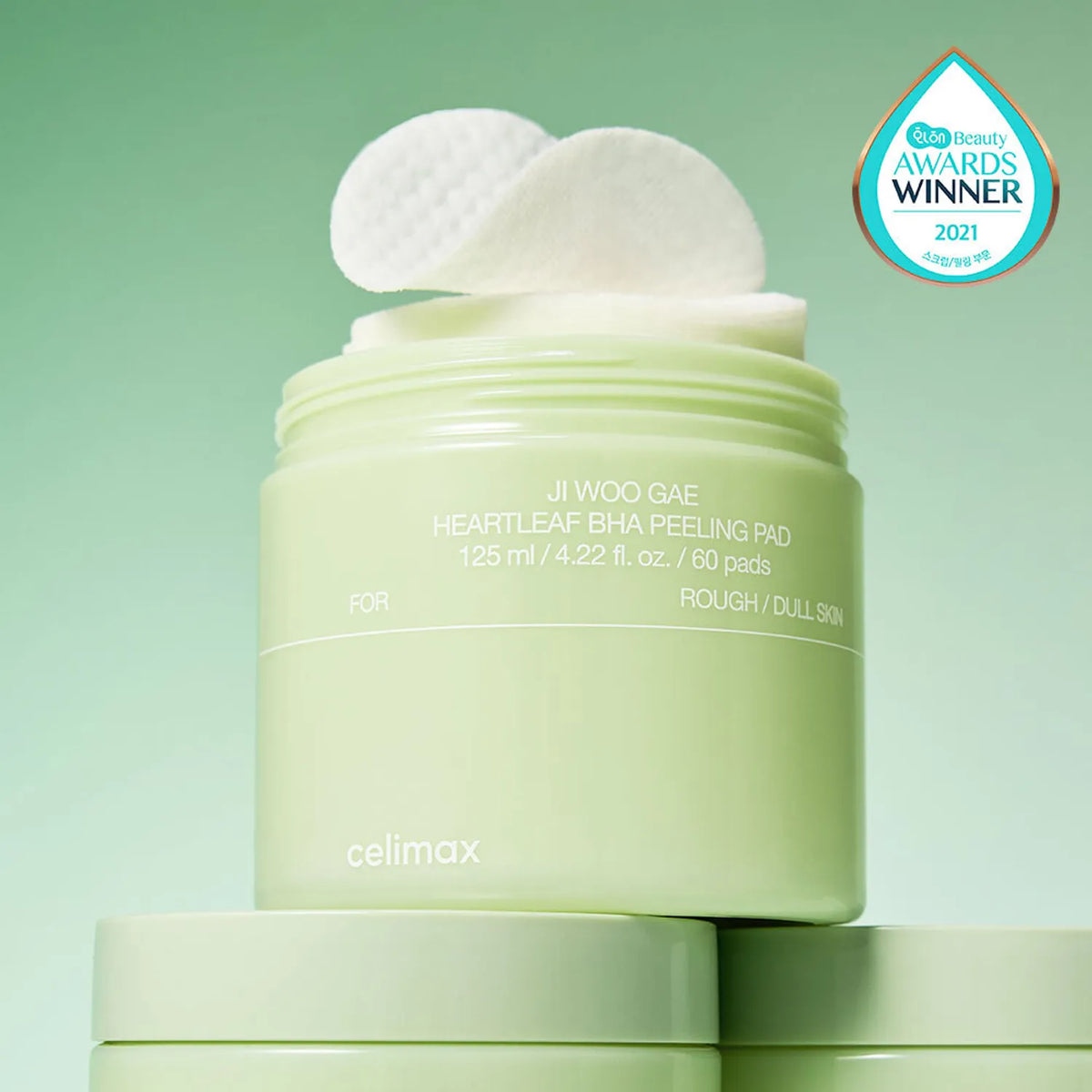 Exfoliating tonic pads "Ji Woo Gae Heartleaf BHA Peeling Pad", 60 pcs.