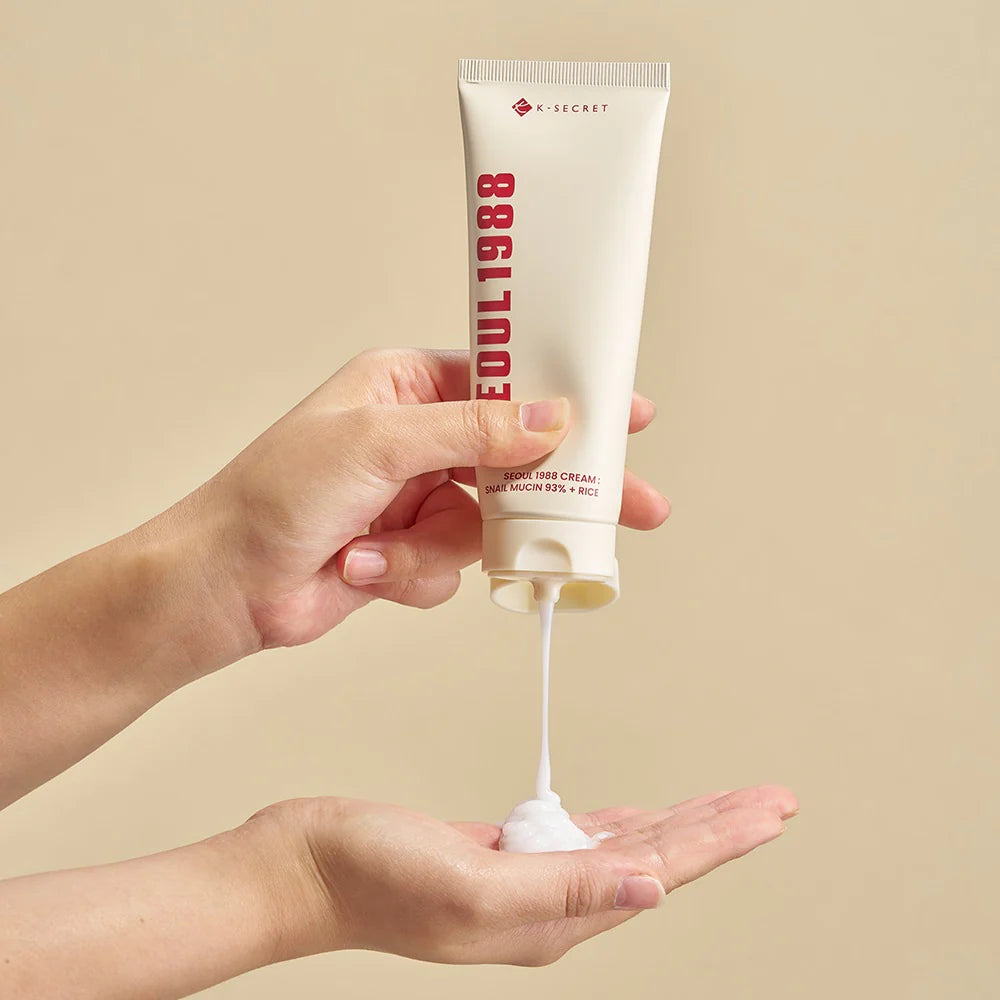 Soothing face cream "SEOUL 1988 Cream: Snail Mucin 93% + Rice", 100 ml