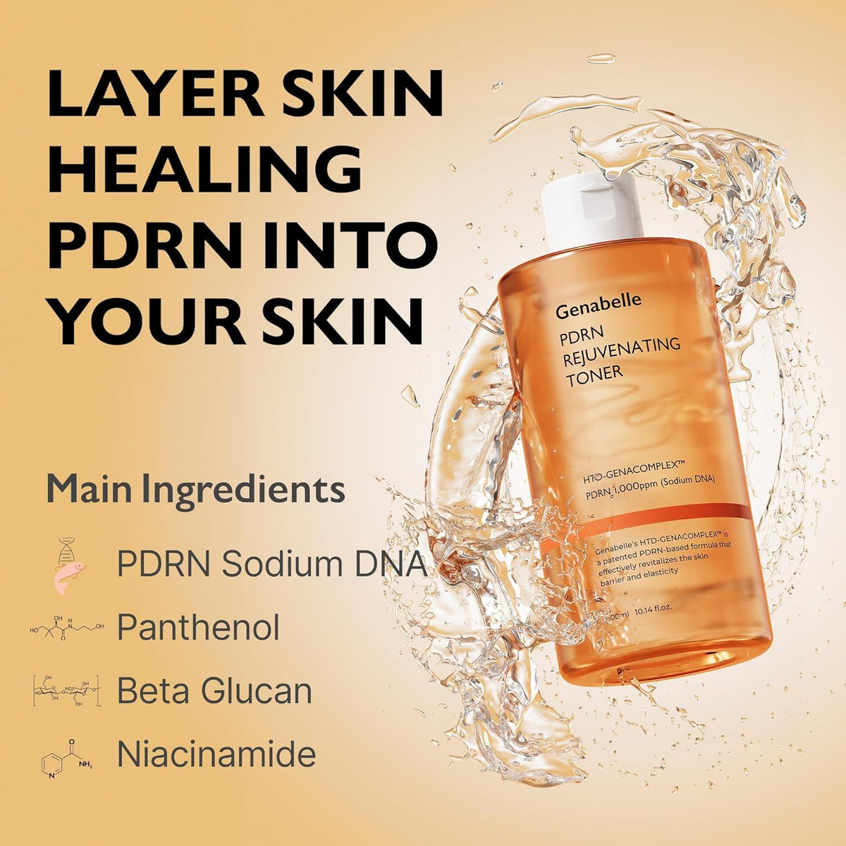 PDRN Rejuvenating Facial Toner, 300 ml