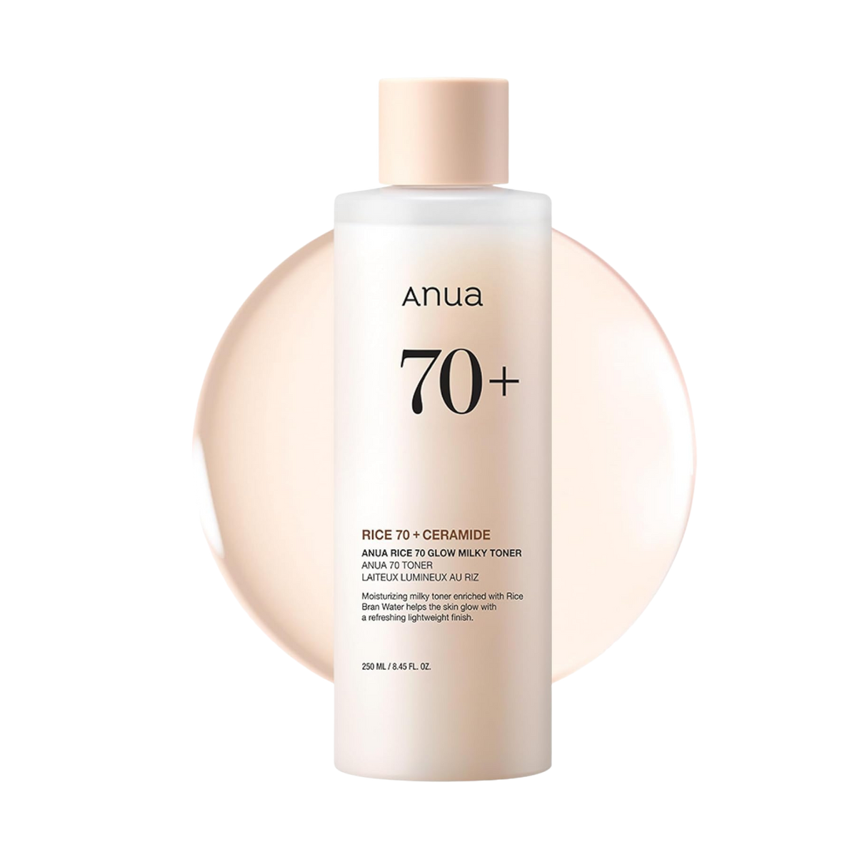 Hydrating facial toner "Rice 70 Glow Milky Toner", 250 ml
