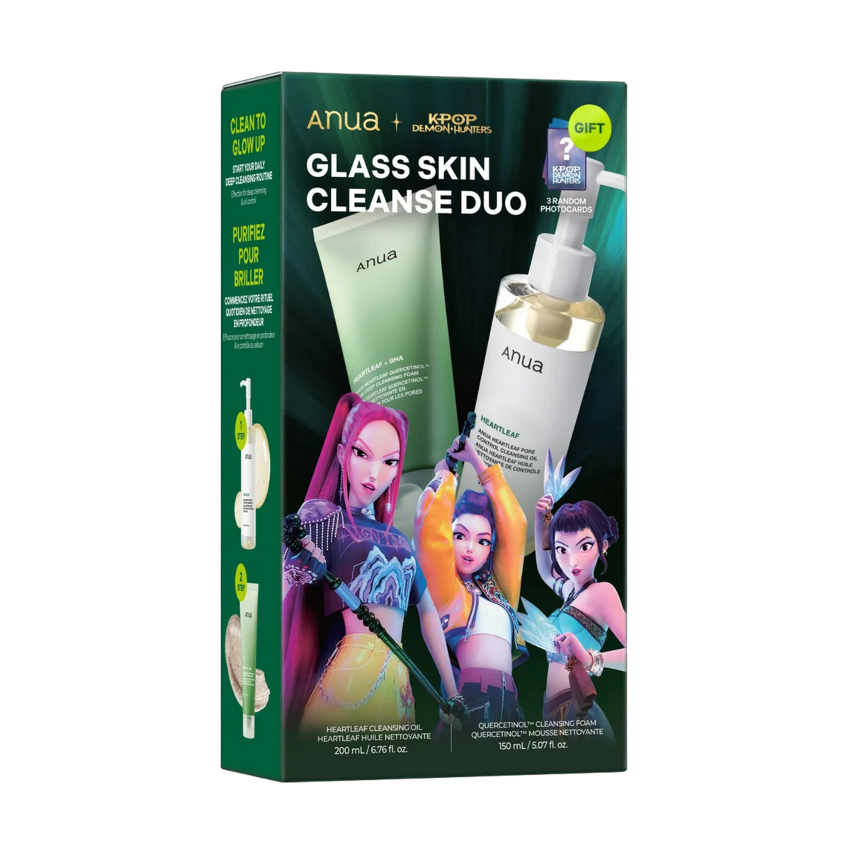 Dvigubo veido valymo rinkinys "K-Pop Demon Hunters Glass Skin Cleanse Duo Set"