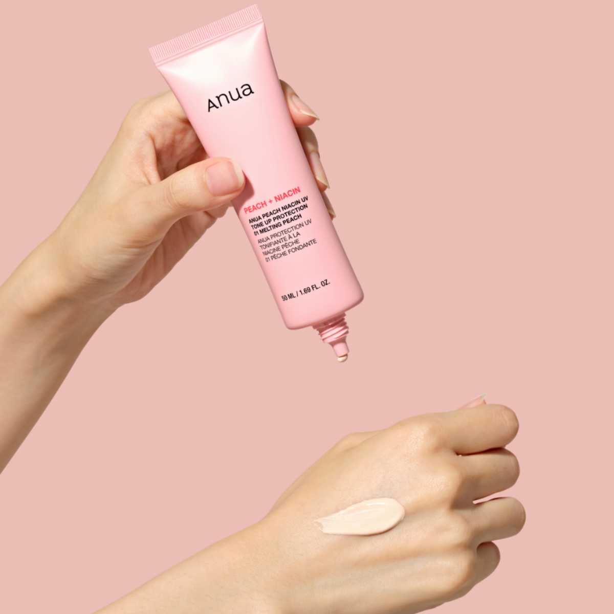 Apsauginis toninis veido kremas su persikų ekstraktu ir niacinamidu "Peach Niacin UV Tone Up Protection 01 Melting Peach", 50 ml