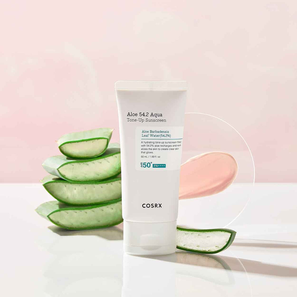 Protective toning face cream "Aloe 54.2 Aqua Tone-Up Sunscreen SPF50+ PA++++", 50 ml