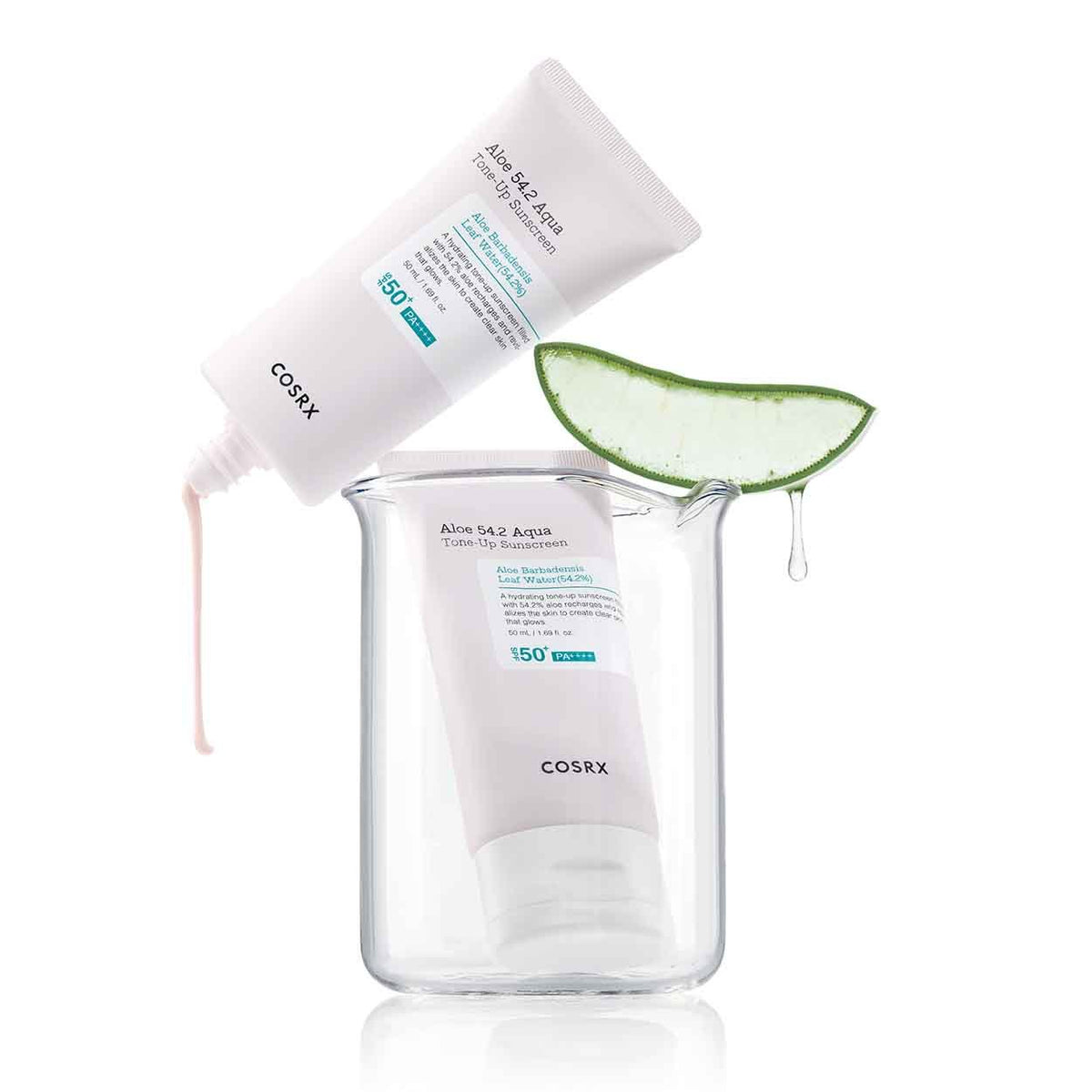 Protective toning face cream "Aloe 54.2 Aqua Tone-Up Sunscreen SPF50+ PA++++", 50 ml