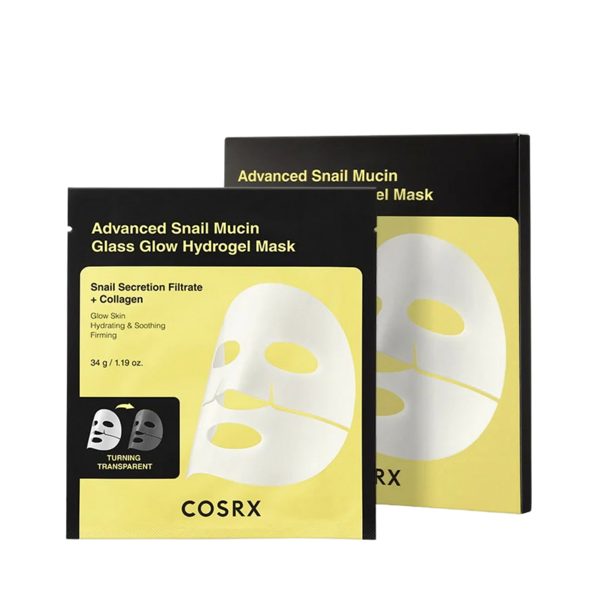 Hydrogel Facial Mask with Snail Mucin "Advanced Snail Mucin Glass Glow Hydrogel Mask"