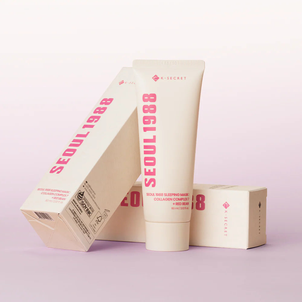 Naktinė veido kaukė "SEOUL 1988 Sleeping Mask: Collagen Complex 7 + Red Bean", 60 ml