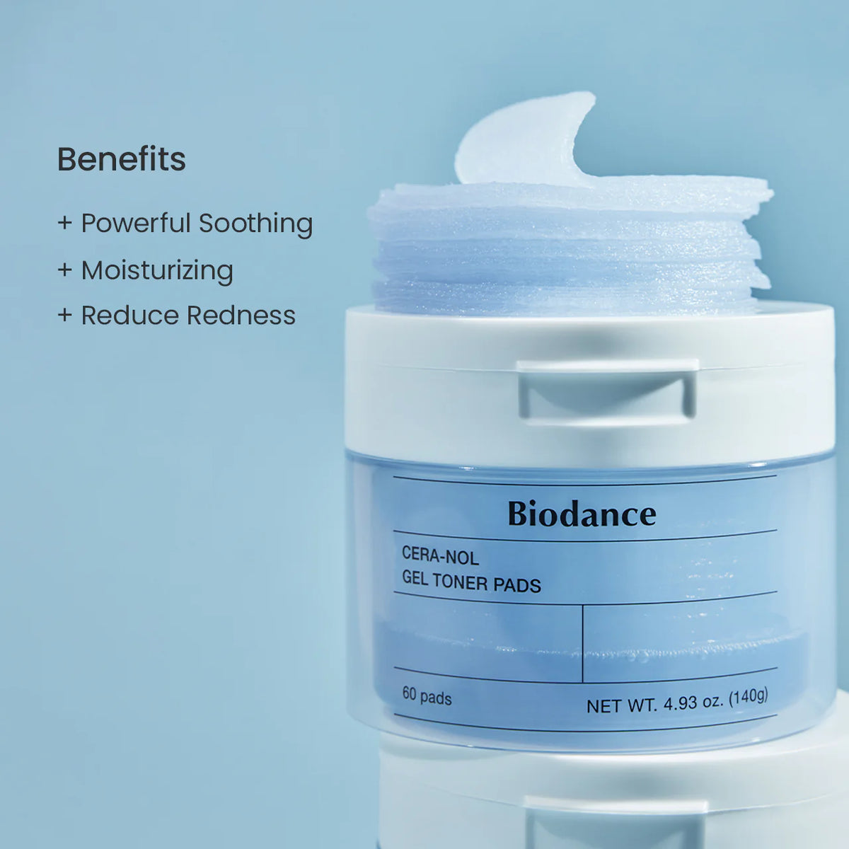 Moisturizing facial toner pads "Cera-nol Gel Toner Pads", 60 pcs.